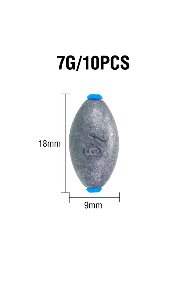 7g 10Pcs Fishing Sinkers Olive Shape Fishing Accessories 5G/7G/10G/15G/20G/30G Fishing Lead Weight P