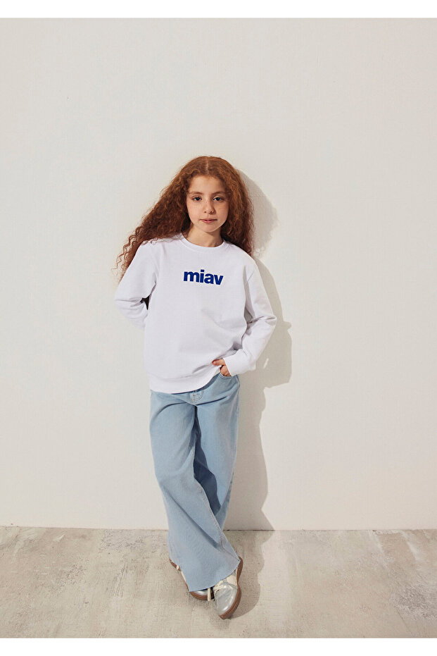 Miav Printed White Sweatshirt 6610031-620