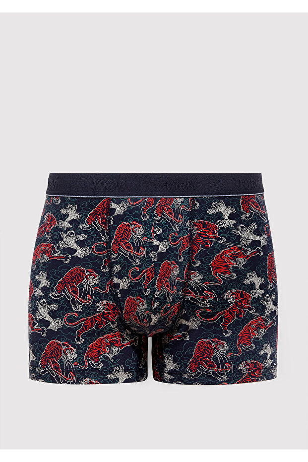 Tiger Printed Navy Blue Boxer 091121-24413
