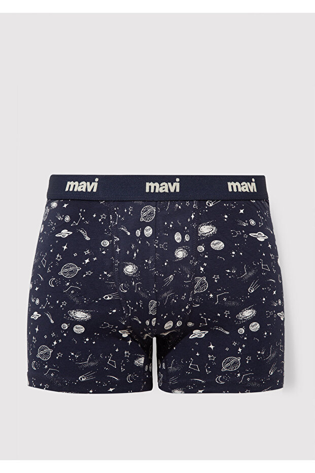 Planet Printed Navy Blue Boxer 092456-33648