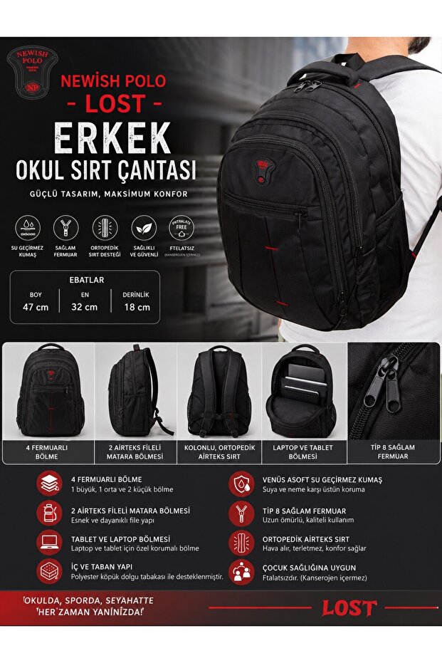 Lost Model Men's School Backpack