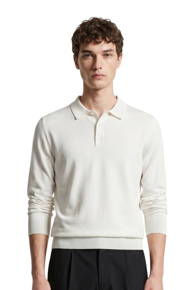 Premium Men's Polo Collar Knitwear Sweater Long Sleeve Massimco