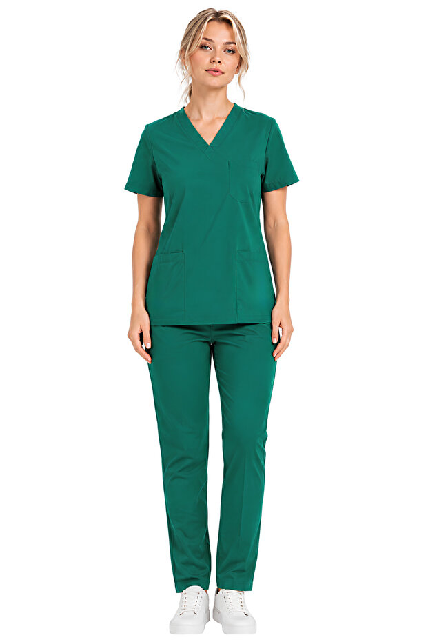 Surgical Green Stretch Fabric Doctor and Nurse Uniform Unisex Surgical Set | Brl Scruble