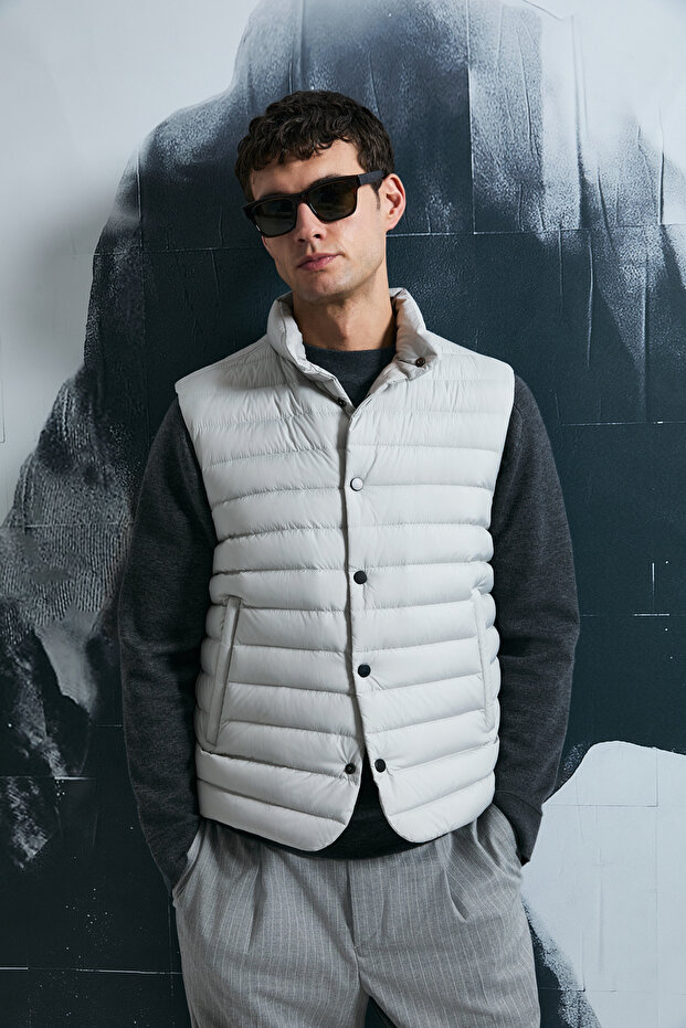 Soon Kaz Feather Men's Puffer Jacket Stone