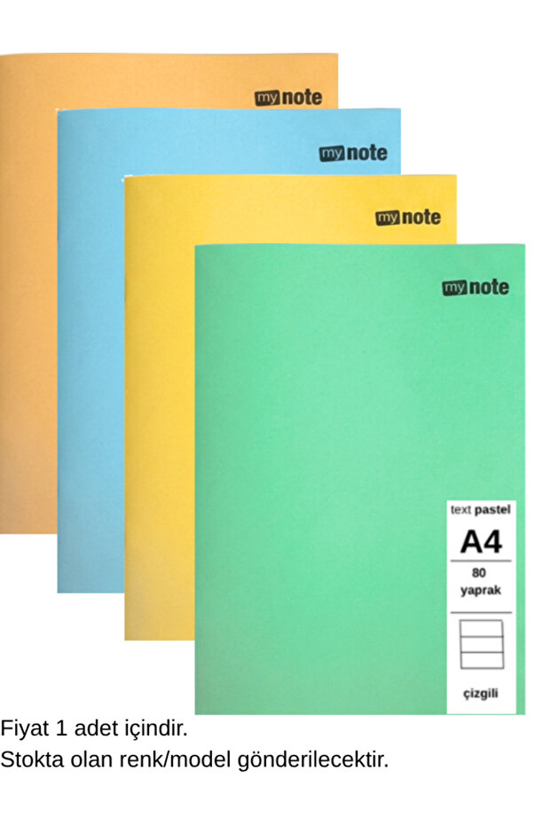 Text Pastel Notebook A4 80 Sheets Lined 1 Piece