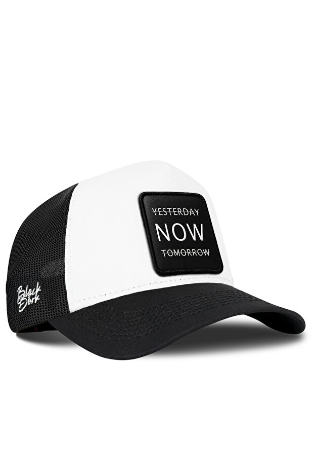 Yesterday Now Tomorrow Black-White Trucker Hat
