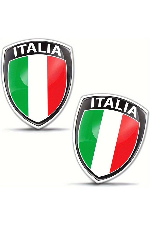 2 PC 3D Domed Silicone Stickers Decals Car Motorcycle National Italy Italian Flag F 148
