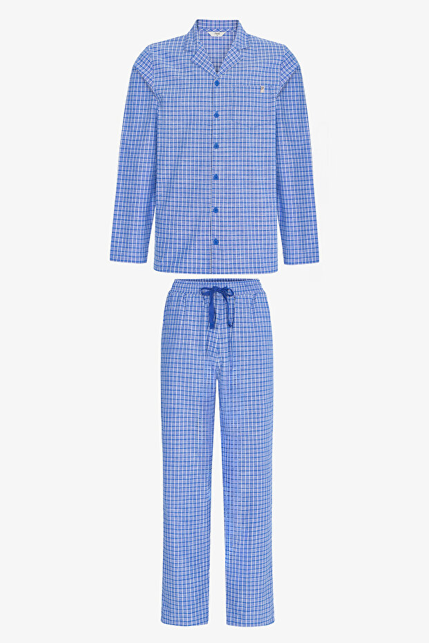 طقم بيجامة رجالي بأكمام طويلة من Blue Cabin Square