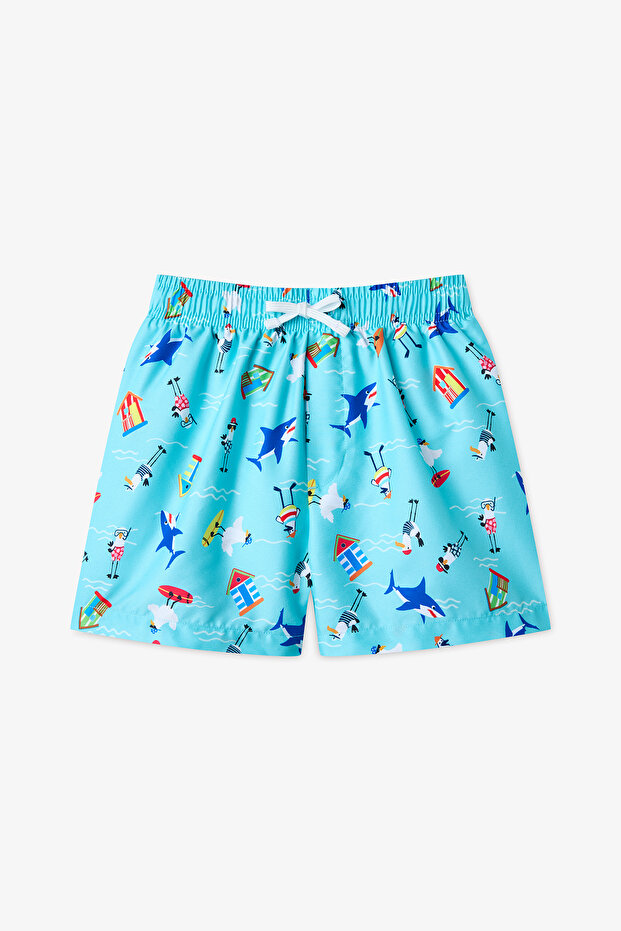Boy's Seagull Bird Patterned Shorts