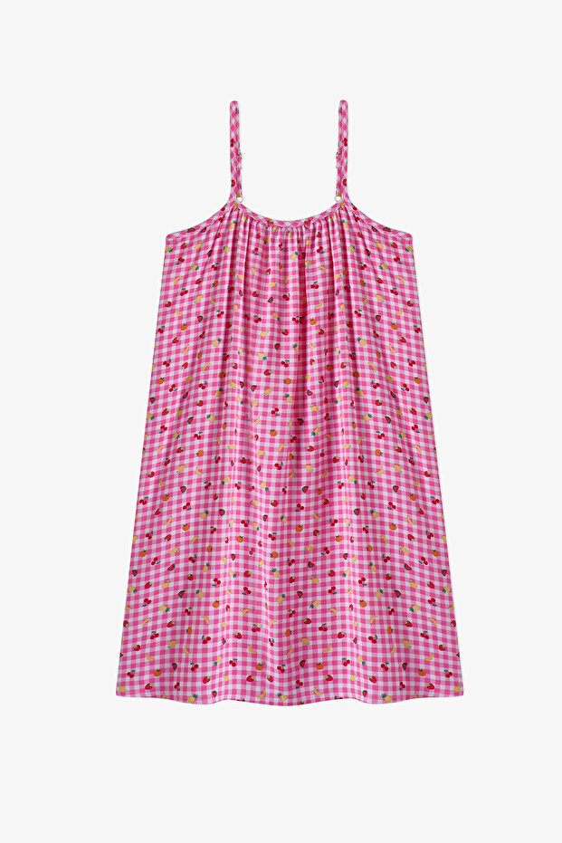 Mädchenkleid mit Picknick- und Fruchtmuster