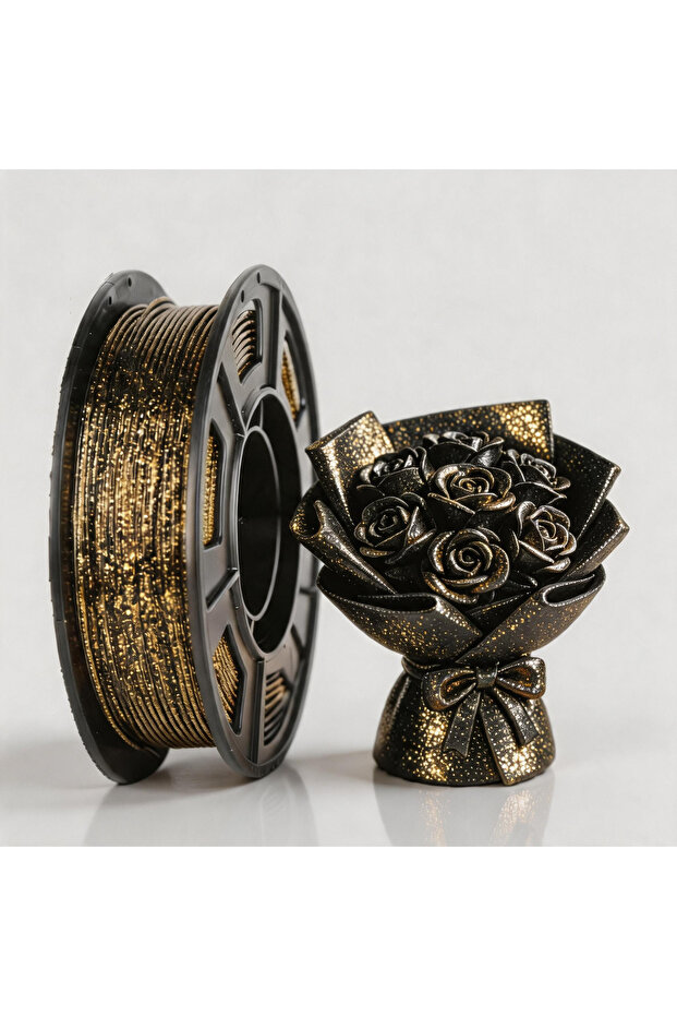 black Glitter Gold 3D Printer Filament Galaxy Glitter PLA Filament 1.75mm 3D Printing Filament, Vale