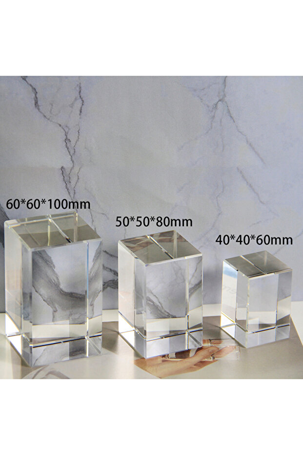 1pc 40x40x60mm Clear Crystal Cube Paperweight Exquisite Crystal Crafts Souvenir DIY Glass Blank for