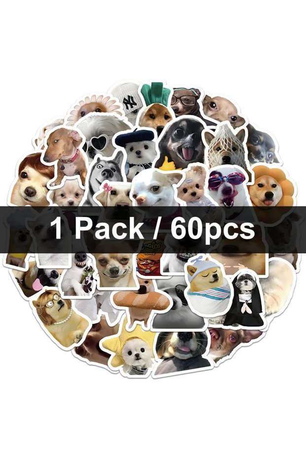 60pcs 30/60/180 Funny Dogs Stickers Cartoon Cute Decals Toy Stationery Guitar Phone Bicycle Laptop L