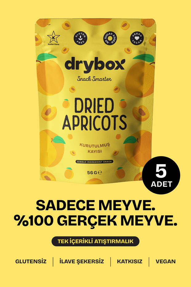 Dried Orange Apricots (Soft and Plump) - 56g Pack of 5