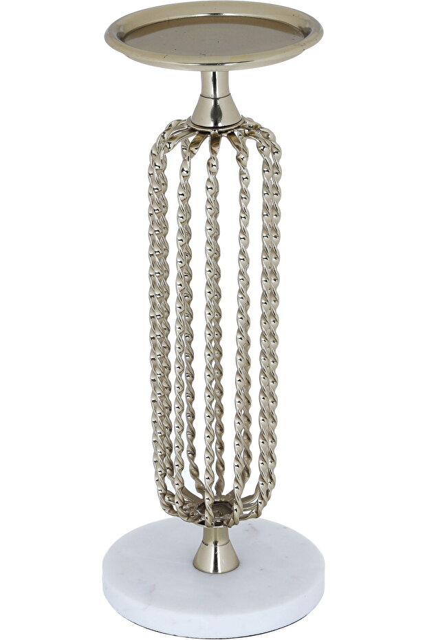 Steel Candle Holder Alsaif Gallery, Small, Round Base - Gold