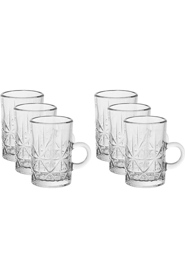 Al Saif Gallery glass tea set, 6 pieces - clear