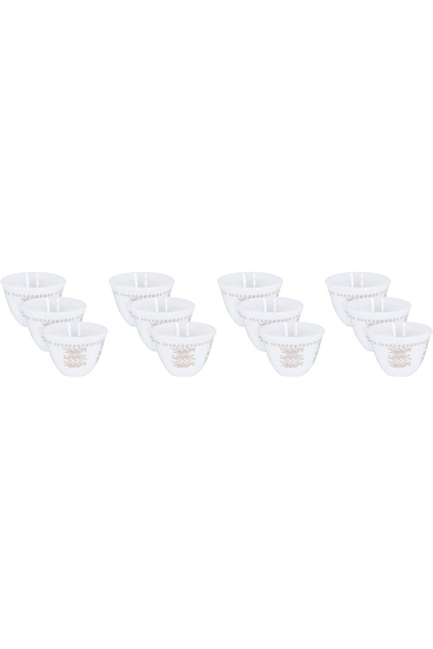 ArcopalAl Saif Gallery Arabic coffee cups, branch pattern, 12 pieces - white