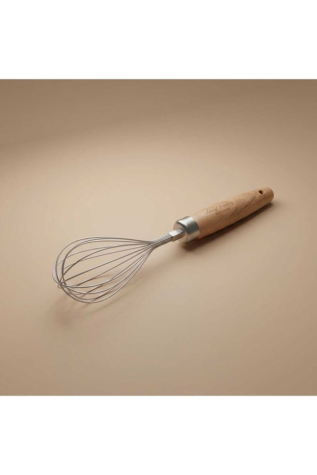 Al Saif Gallery Steel Egg Beater, 12.5 cm, Wooden Handle - Silver