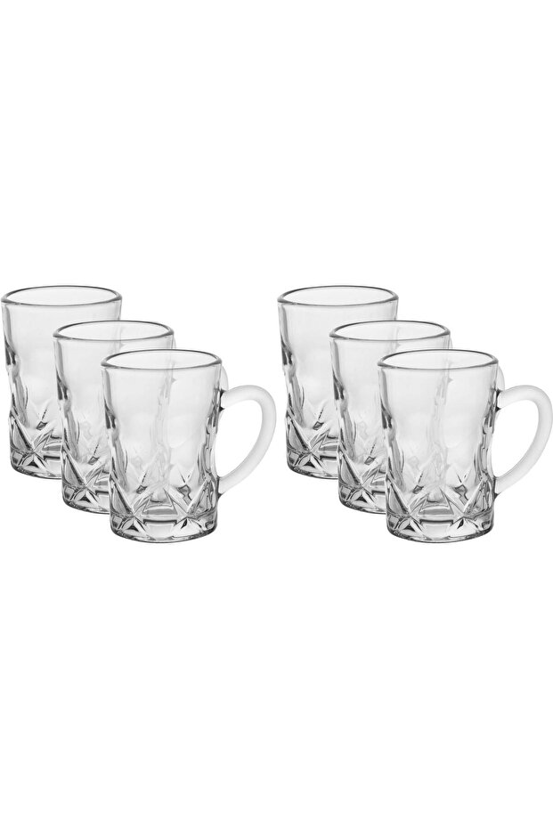 MaxAl Saif Gallery Glass Teapots, 6 Pieces, Handle - Clear