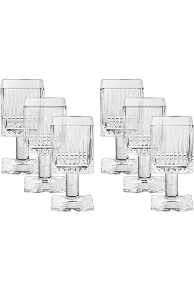 Al Saif Gallery Glass Serving Set, 6 Pieces, Square, Base - Clear