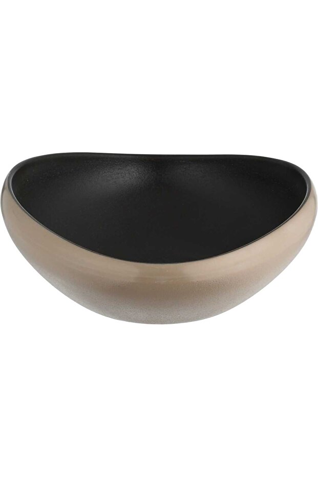Al Saif Gallery Melamine Serving Dish, 20x16x6 cm, Deep Round - Beige Gray