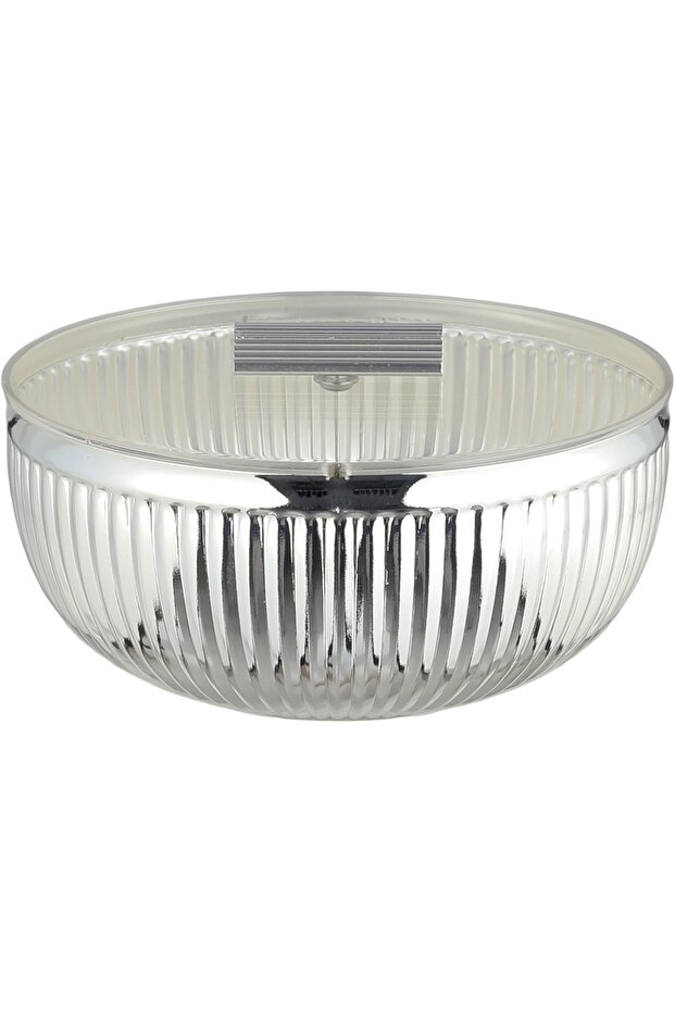 Al Saif Gallery Stainless Steel Tamriyat, Glass, Round Lid, 13 Cm - Shiny Clear Silver