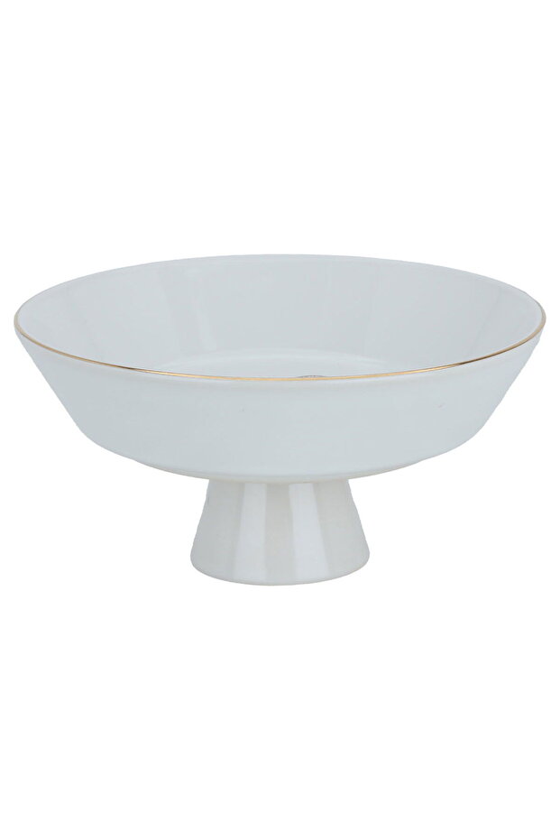 Al Saif Gallery porcelain serving stand, 20 cm, elephant pattern, with base - white