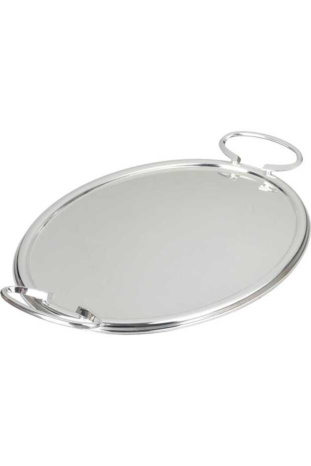 Al Saif Gallery Steel Serving Tray, 39x28.5x0.6 cm - Silver