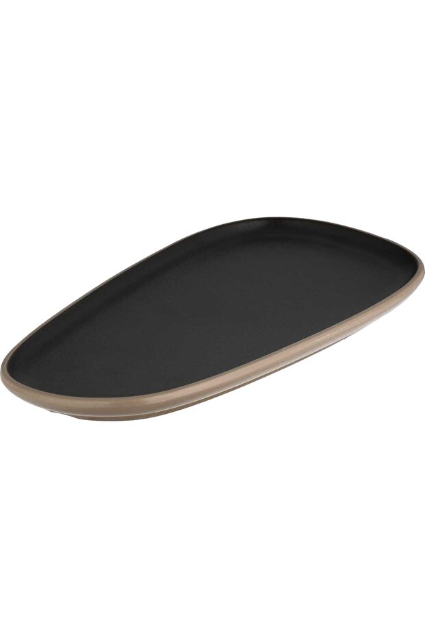 Al Saif Gallery Melamine Serving Dish, 27x15x2 cm, Oval - Beige Gray