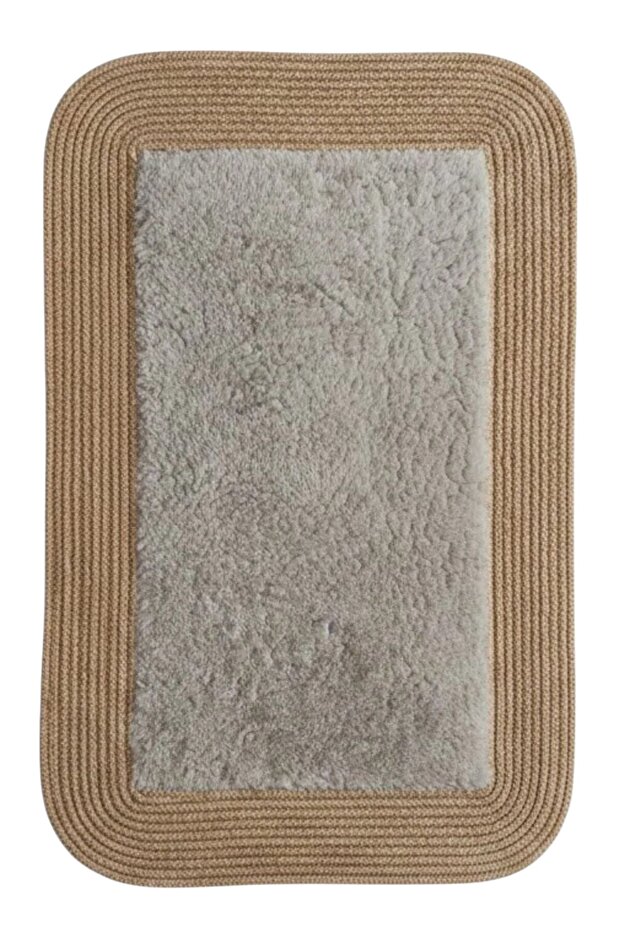 Jute Plush Non-Slip Base Washable Bathroom Kitchen Door Mat 40X60 cm