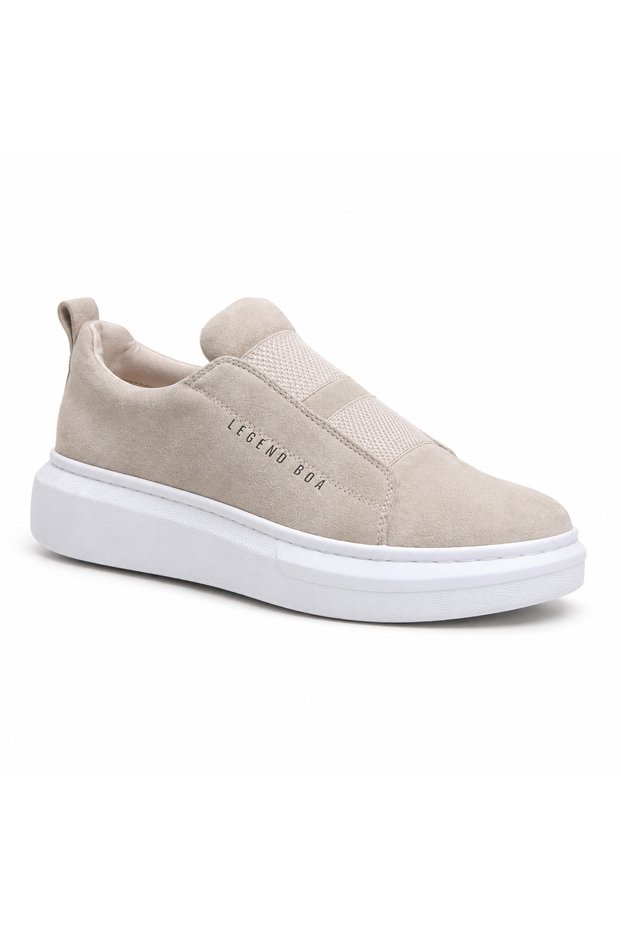 Ba0307 Thick Sole Suede Double Tape Cream Men's Casual Shoes – Orthopedic and Stylish