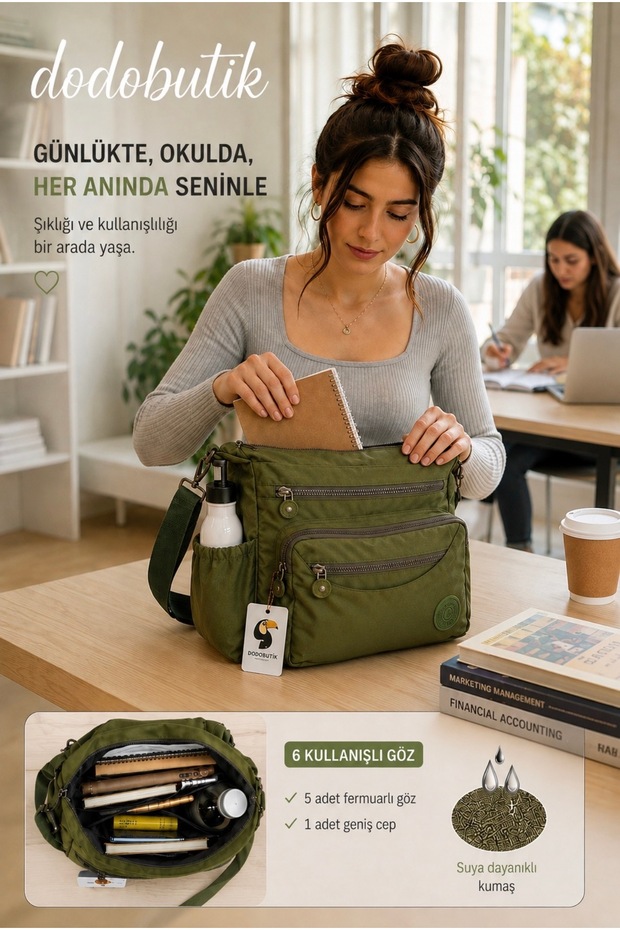 Women's Green Clinker Messenger Bag