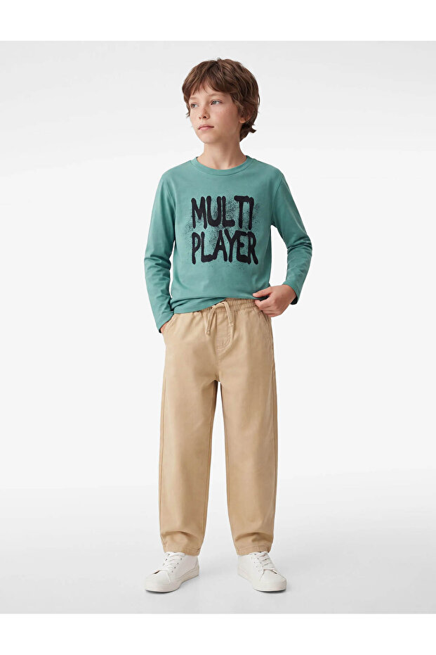 Beli Lace-Up Cotton Balloon Form Pants