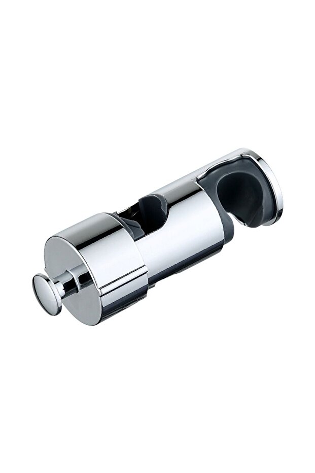 Silver Round Pipe Shower Head Holder Rotatable Adjustable Bathroom Slide Bar Shelf Replacement Riser