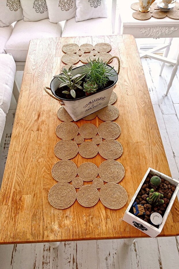 Recta Wicker Jute Living Room Kitchen Table Cloth / Runner / Ranir 145x50cm