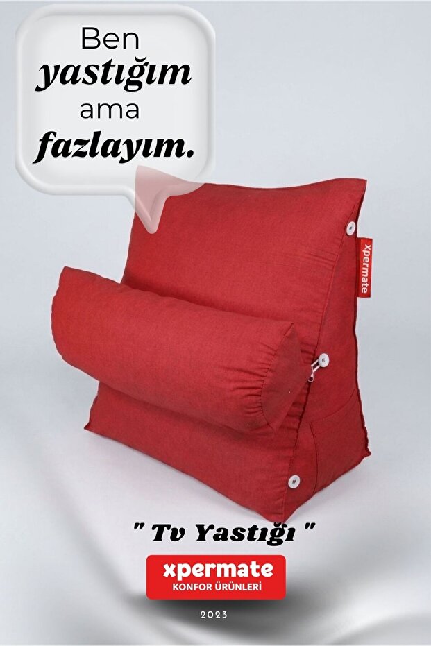 Back Support Pillow - Lumbar and Neck Support Pillow Tv Pillow Reading Pillow Postoperative Red