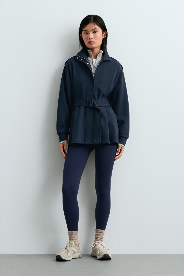 Long utility jacket with cotton