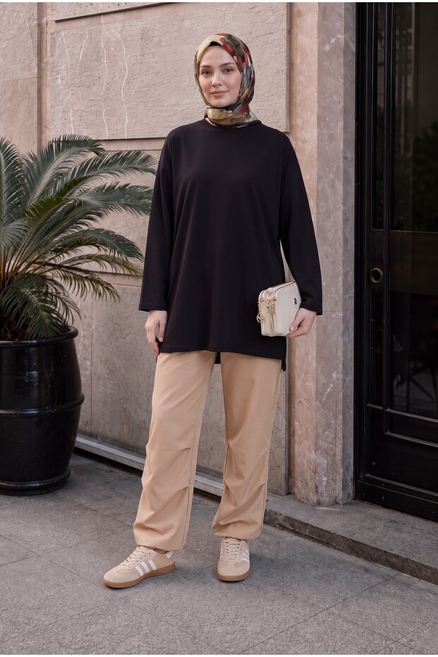 Elastic Waistband Pants with Elastic Cuffs