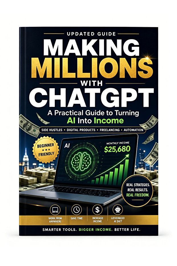 Navy Blue ChatGPT Income Guide Book, Learn How to Monetize AI Tools, Work From Home, Increase Passiv