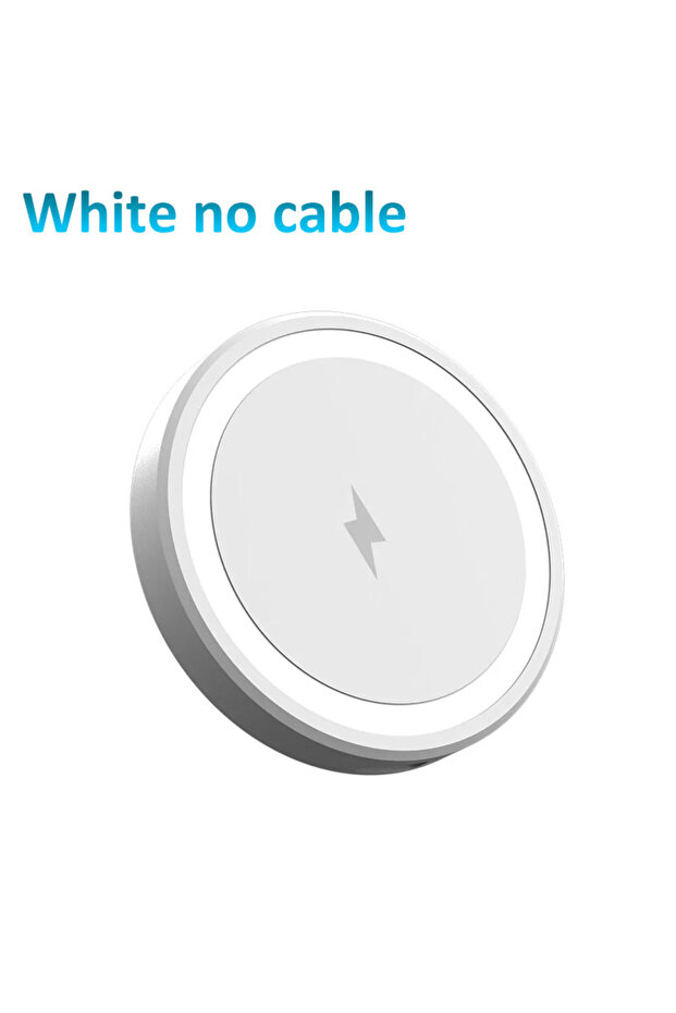 With No Cable 15W Ultra Thin Wireless Charger, Fast Qi Charging Pad, Compact 6cm Size, Lightweight P