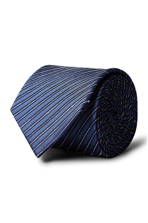 Men's Brand Logoed Blue Tie, Stylish Appearance, Suitable for Use