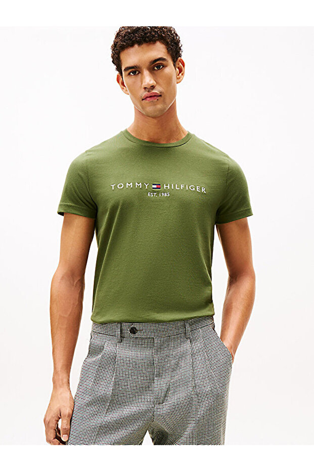 Men's Brand Logo Organic Cotton Green5 T-Shirt Suitable for Daily Use