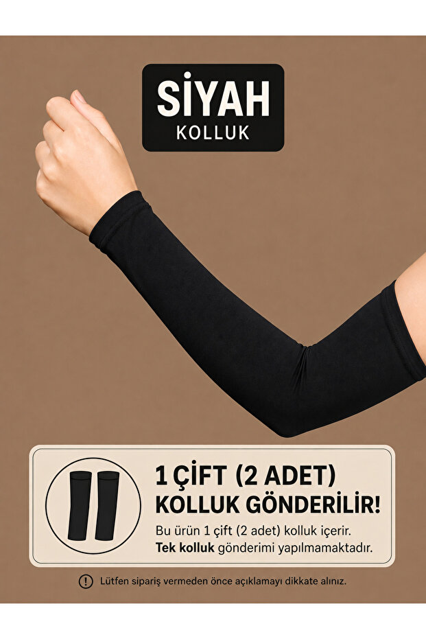 Black Lycra Flexible Combed Cotton Multi-Purpose Arm Sleeve