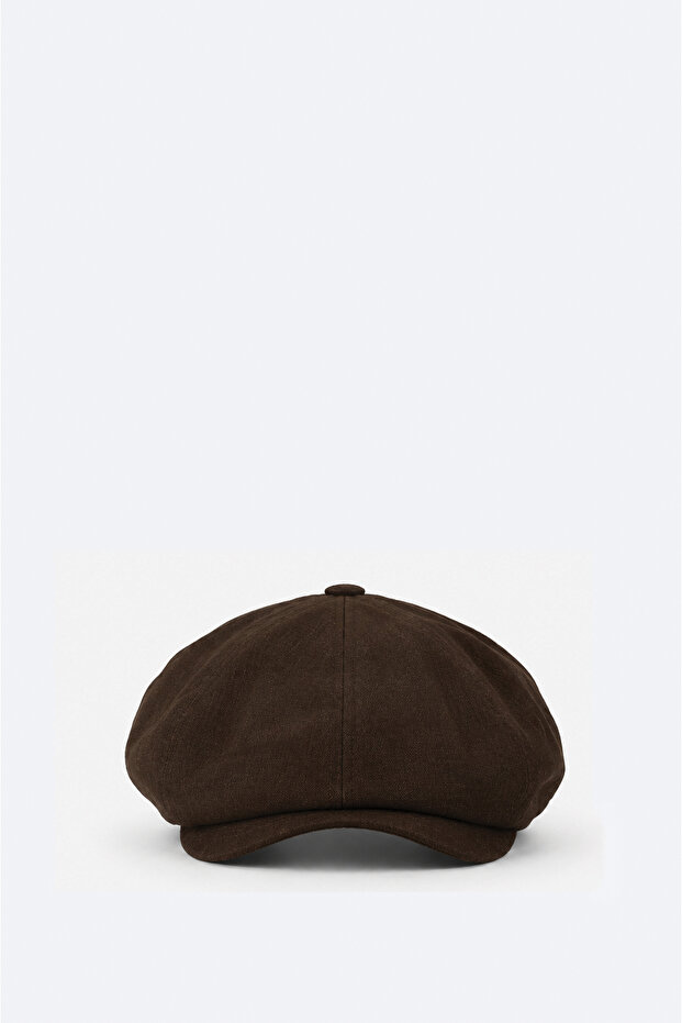 Men's Brown 100% Linen Cap Hat B009206