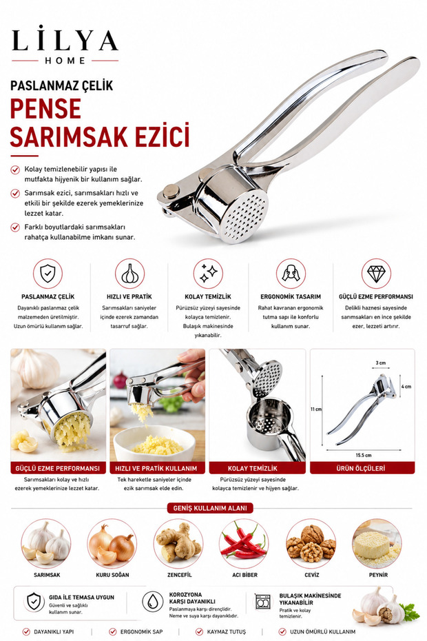 Stainless Steel Pliers Garlic Crusher Fma00353