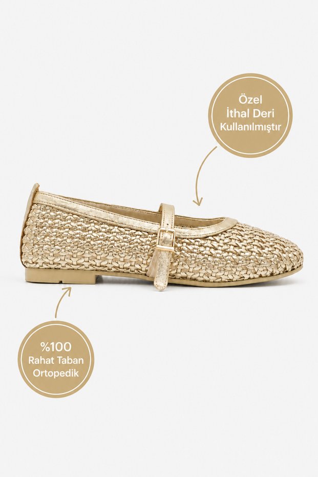 Women's Buckle-Ballet Shoes Straw Shoes Knitted Patterned Daily Summer Ballet Flats