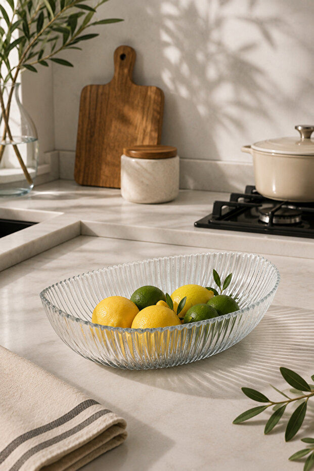 Lille - Deep Oval Glass Bowl 20 cm