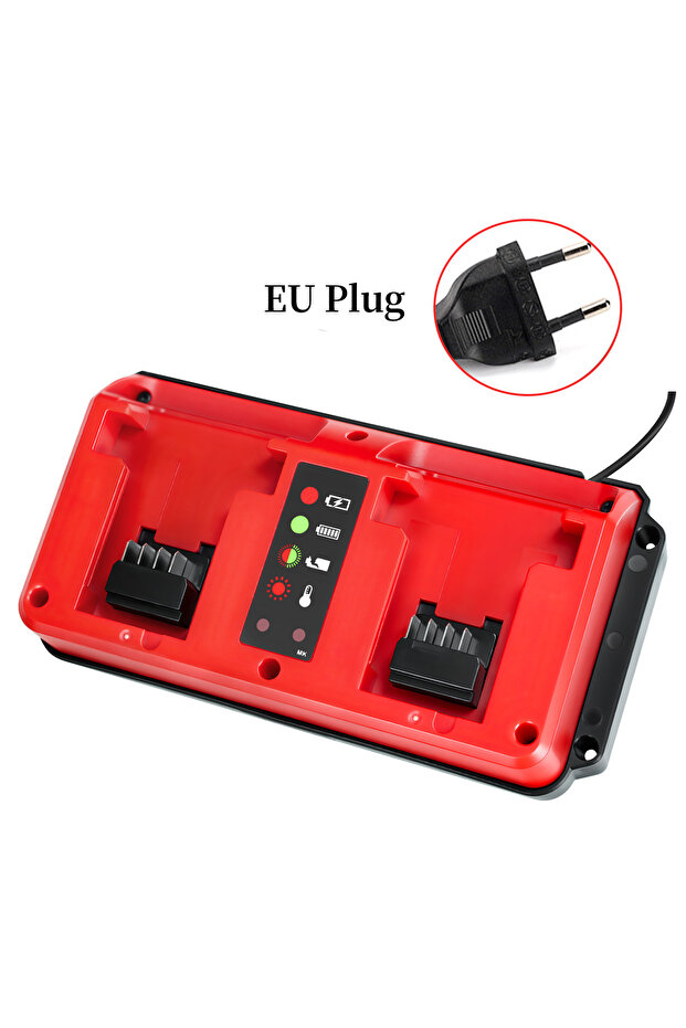 EU Plug 90W Battery Charger Replacement for Milwaukee 18V Lithium Battery Dual Charging Station Smar