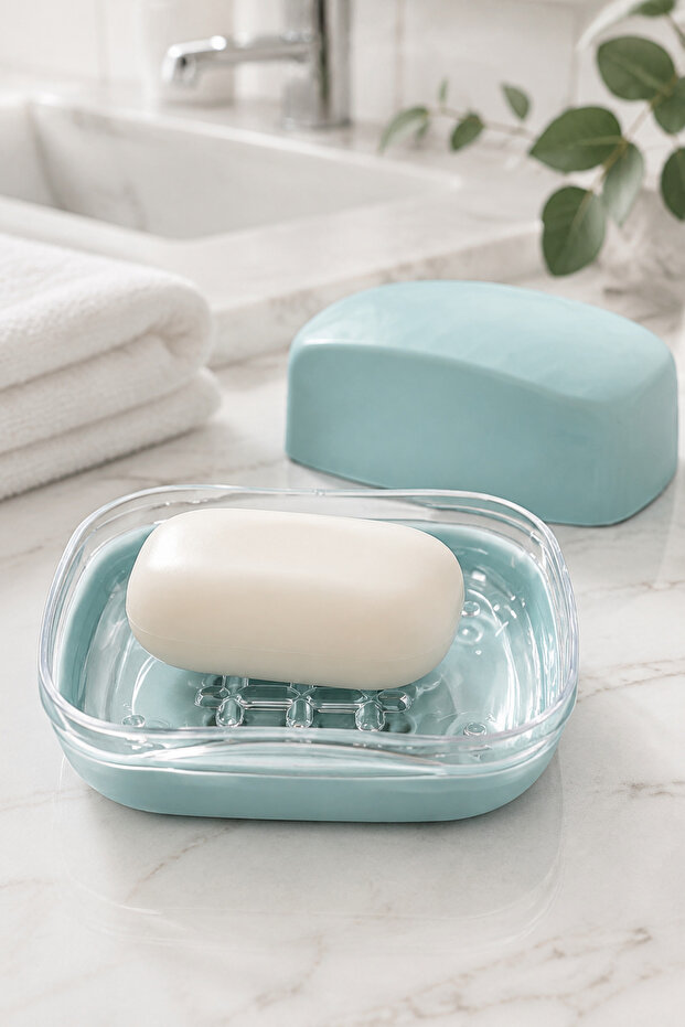 Solid Soap Dispenser with Lid Bathroom Organizer Soap Box and Accessory