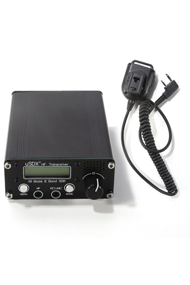 EU Black USDR USDX+Plus V2 8-Band SDR Transceiver HF SSB QRP LCD With Display Speaker Microphone HF